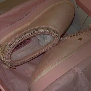 Juicy Couture Blush Pink Embellished Slip-Ons